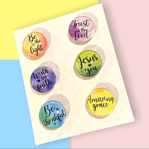 Set/6 𝑯𝒂𝒏𝒅𝒎𝒂𝒅𝒆 Inspirational Magnets Cabochons Gift! - Picture 4 of 6